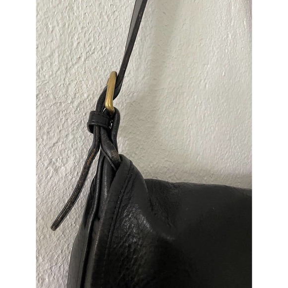 Vintage Coach Flap Messenger Crossbody Leather Womens Med Black Leather Strap - Picture 3 of 12